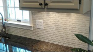 New kitchen counter with backsplash