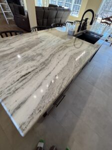 marble kitchen island with seating